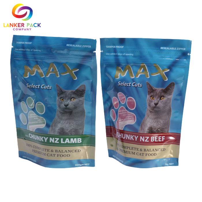 Sacs d'emballage alimentaire pour chats en aluminium anti-humidité personnalisés